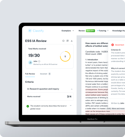 Clastify review interface